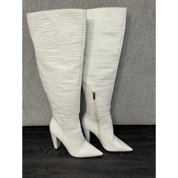 Vince Camuto Minnada White Coconut Cream Over The Knee Boots Size 9 - Picture 5 of 9